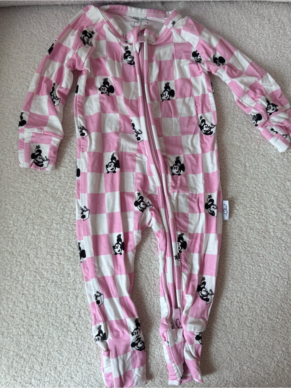 Pink Mickey Baby One-Piece Zip Sleepwear